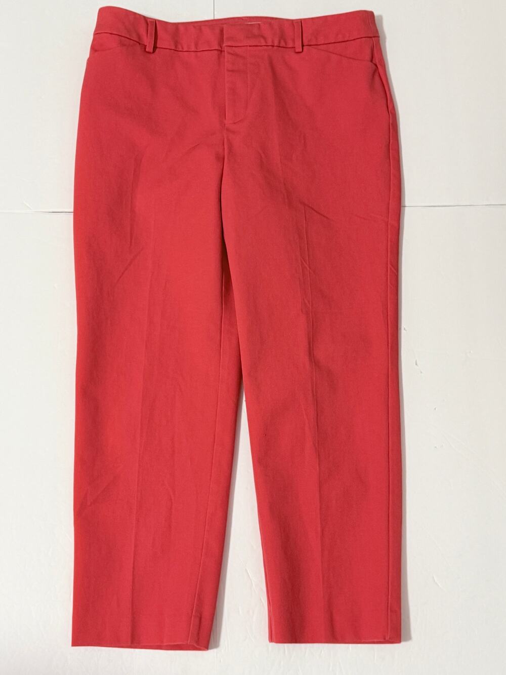 Charter Club Newport Slim Crop Pants, Salmon/Melon Colored, Size 8